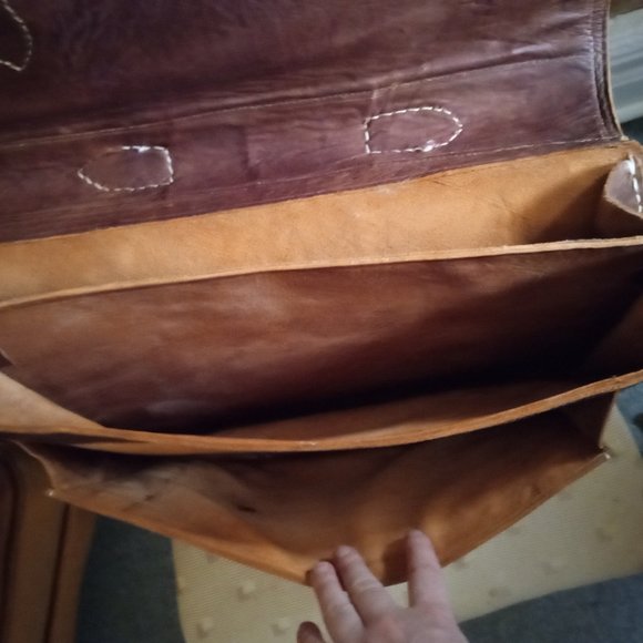 Gorgeous Handmade Leather Briefcase - Vintage, Dark Academia - Picture 3 of 3
